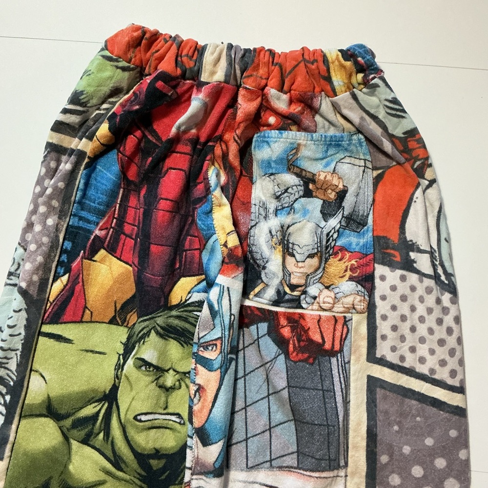 Marvel Avengers Ironman Hulk Captain Thor Reworked 1 Of 1 Wide Leg Towel Pants - Picture 6 of 7